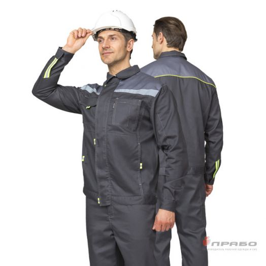Костюм Профессионал 2 СОП мужской тёмно-серый/серый (куртка и полукомбинезон) (Кос134)
