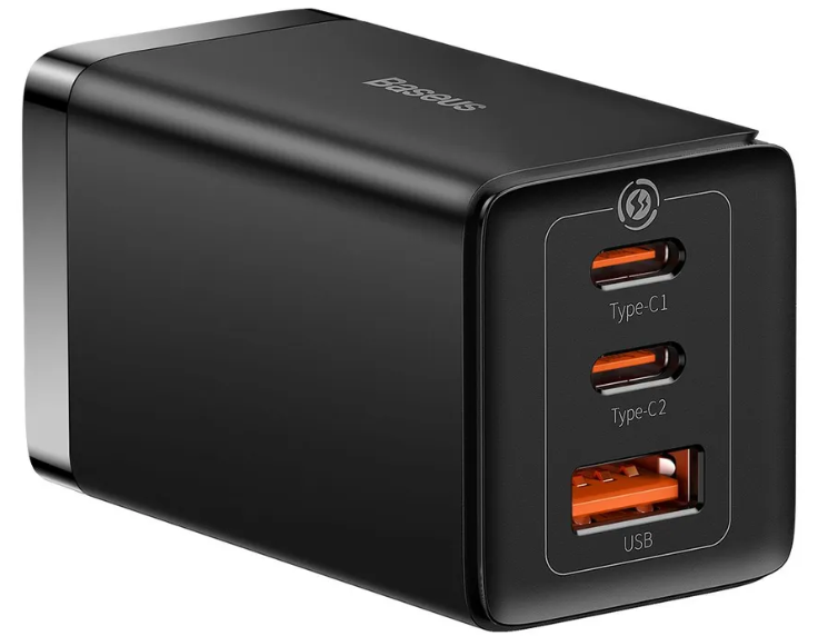Сетевое зарядное устройство Baseus GaN5 Pro 2xUSB-C + USB, 65 Вт (черный) CCGP050101