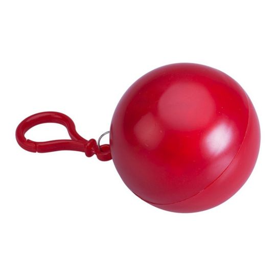 Дождевик-плащ одноразовый в шаре, красный (Китай) р-р.48