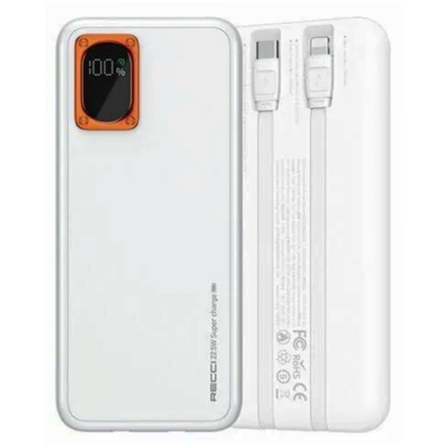 Внешний аккумулятор Power Bank Recci RPB-P28 10000 mAh 22,5W P.D. 20W White (белый)