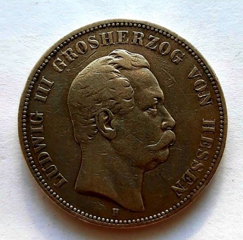 5 марок 1876 Гессен XF Германия