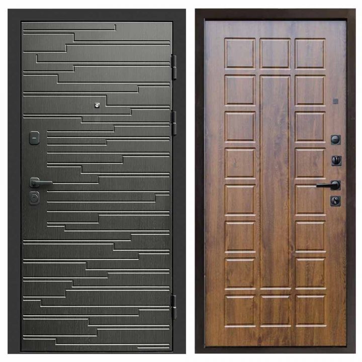 Входная дверь Termo-door Ривьера BLACK Престиж дуб Металлическая