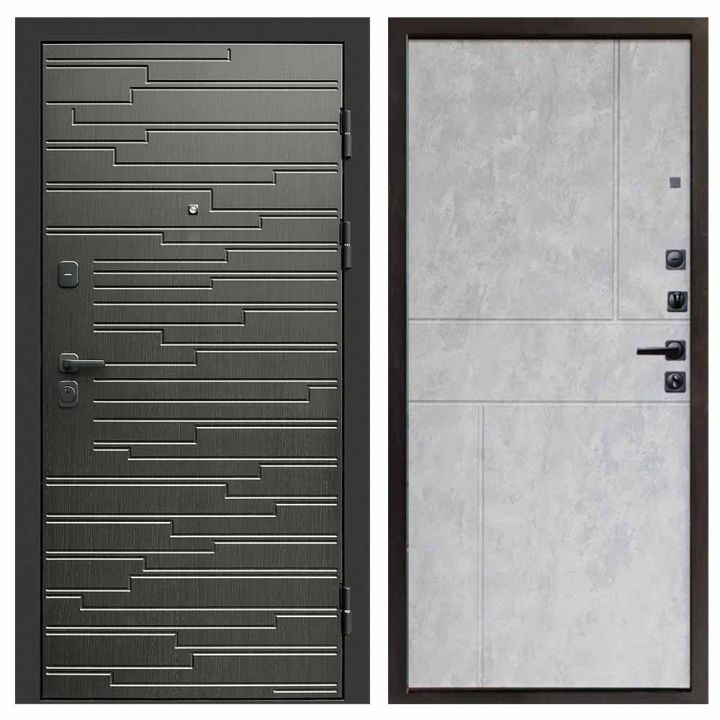 Входная дверь Termo-door Ривьера BLACK Горизонт бетон светлый Металлическая