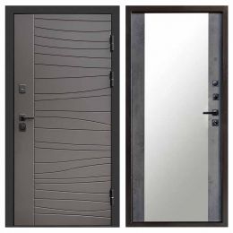 Входная дверь Termo-door Сицилия BLACK Зеркало бетон темный Металлическая