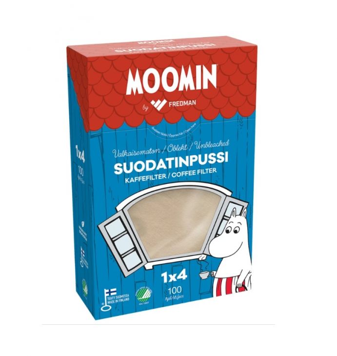 Фильтры для кофеварок небеленые Moomin by Fredman 1x4 100 kpl suodatinpussi