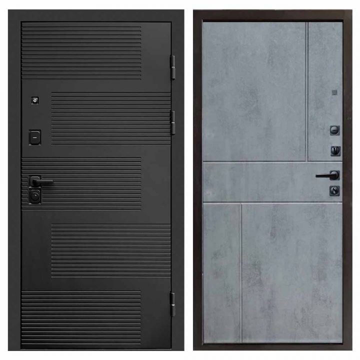 Входная дверь Termo-door Фаворит BLACK Горизонт бетон темный Металлическая