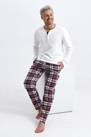 Пижама мужская SENSIS Paul, лонгслив и брюки, белый