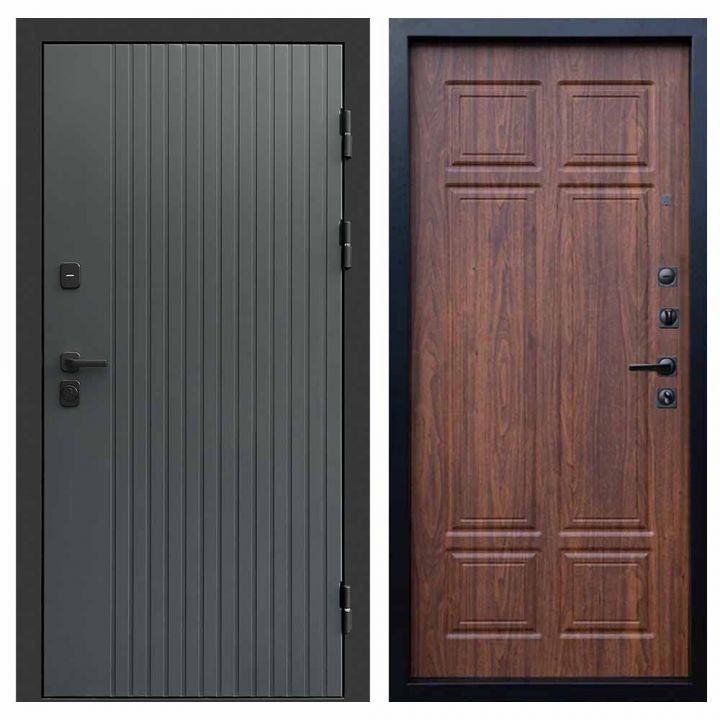 Входная дверь Termo-door Твист Грей BLACK Орех премиум Металлическая