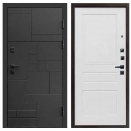Входная дверь Termo-door Квадро BLACK Классика Белое дерево Металлическая