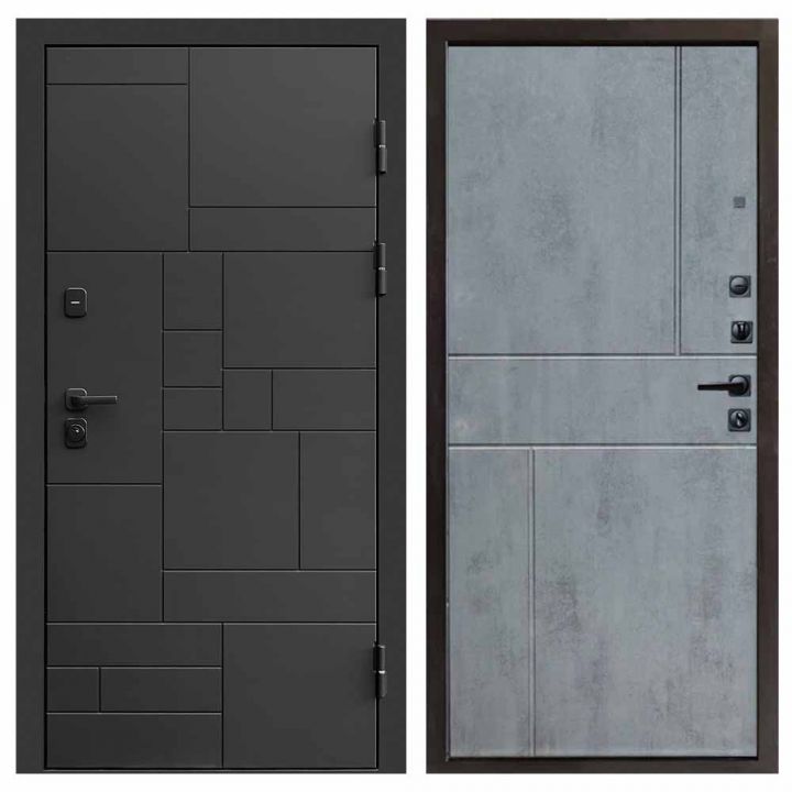Входная дверь Termo-door Квадро BLACK Горизонт бетон темный