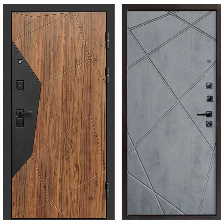 Входная дверь Termo-door Авангард BLACK Лучи бетон темный