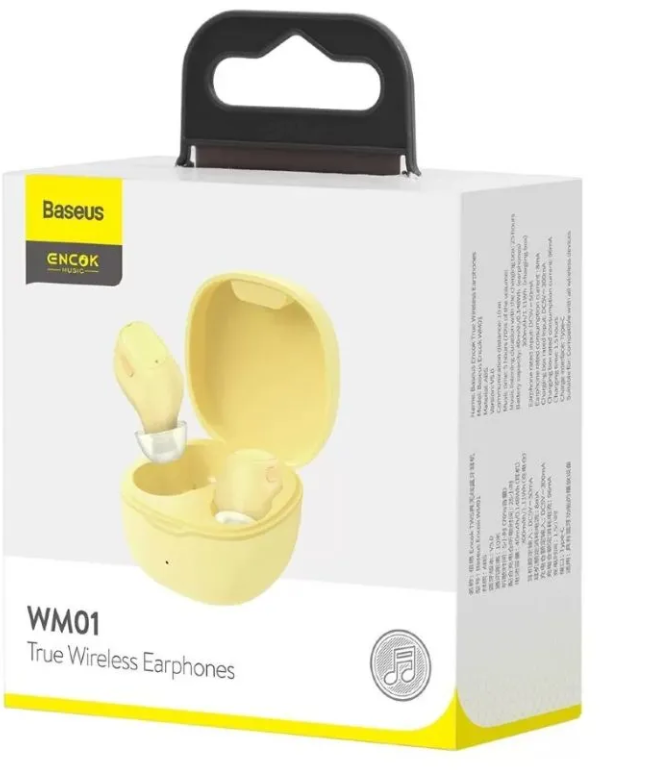 Беспроводные наушники Baseus Encok True Wireless Earphones WM01(NGWM01-0Y) , желтый