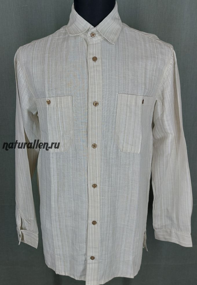 Мужская рубашка классическая с длинным рукавом (светлая,рябь) 46 размер