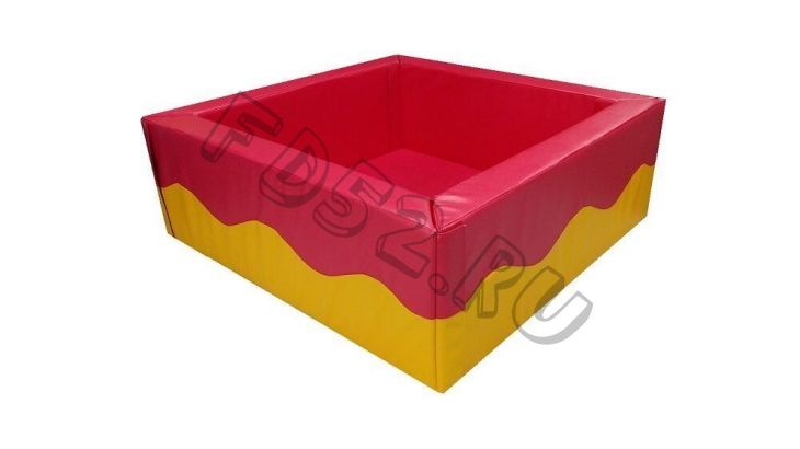 Сухой бассейн квадратный "Волна" красный