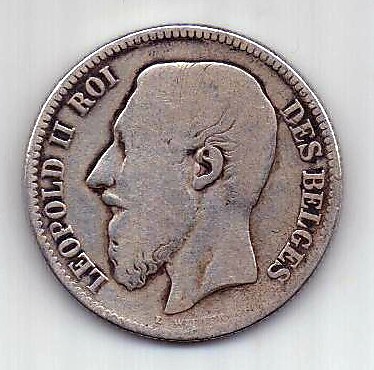 2 франка 1866 Бельгия Редкий год