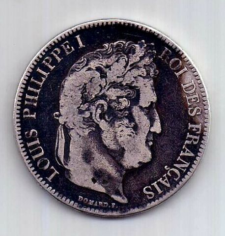5 франков 1834 Франция Лилль Редкость