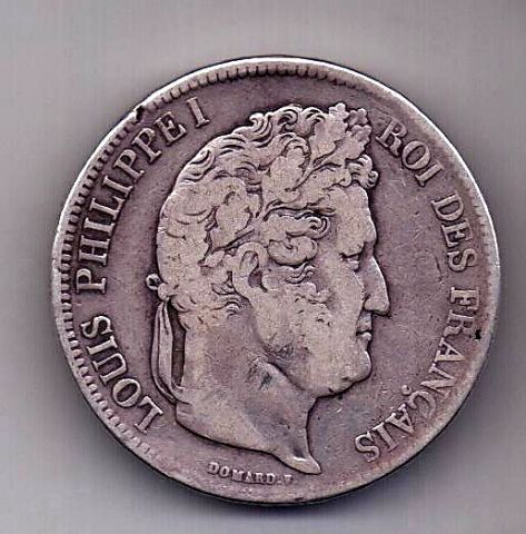 5 франков 1834 Марсель Франция Редкость