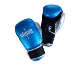 Боксерские перчатки Clinch Kids сине-серебристые C127, 6 унц.