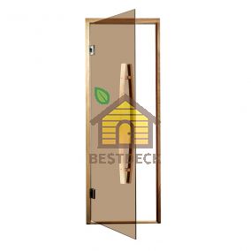 Дверь для сауны MBDoor Орех Бронза с доводчиком без порога
