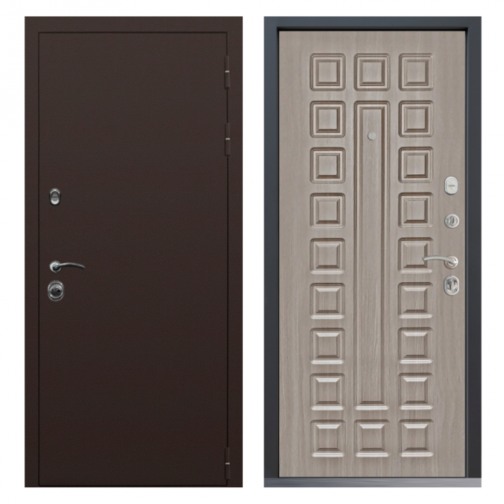 Входная дверь  Command Doors Браун 01 Белая лиственница металлическая