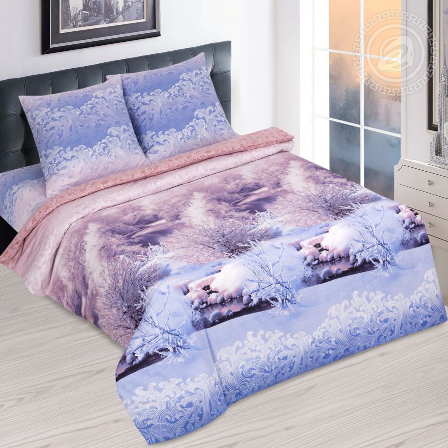 «Морозное утро» (DE LUXE) постельное белье Поплин 1.5 спальный