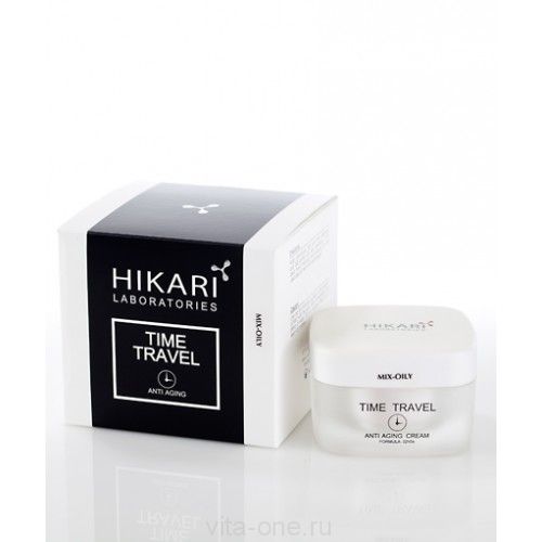 TIME TRAVEL Cream (mix-oily) Инновационный антивозрастной крем, возвращающий сияние молодости для жирной и комбинированной кожи Hikari (Хикари) 50 мл