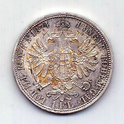 1 флорин 1874 Австрия AUNC Редкий год