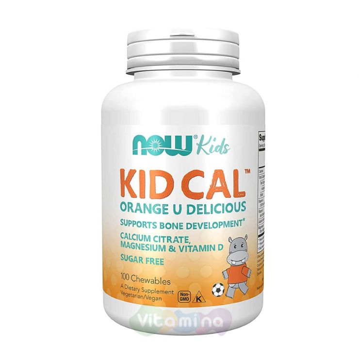 Now Kid Cal Детский кальций с витамином Д, 100 табл.