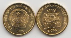 Вьетнам 1000 донгов 2003 год UNC