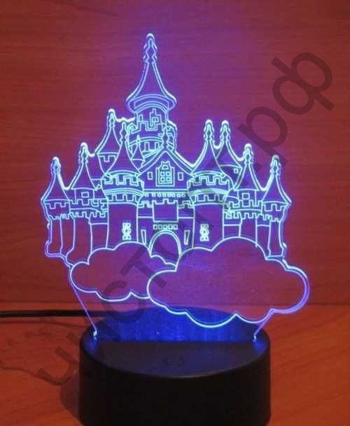 Светодиодная 3D Замок подсветка ночник светящийся рисунок 3 режима