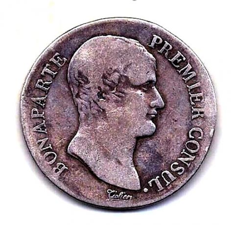 5 франков 1803 AN 12 Франция Бонапарт Премьер Консул