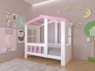 Кровать-домик Астра Белый Розовый