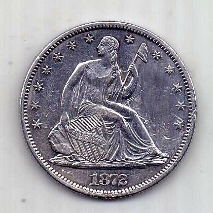 1/2 доллара 1872 США AUNC
