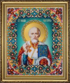 Картины Бисером p-434 Святой Николай Чудотворец фирменный набор для вышивки бисером купить в магазине Золотая Игла
