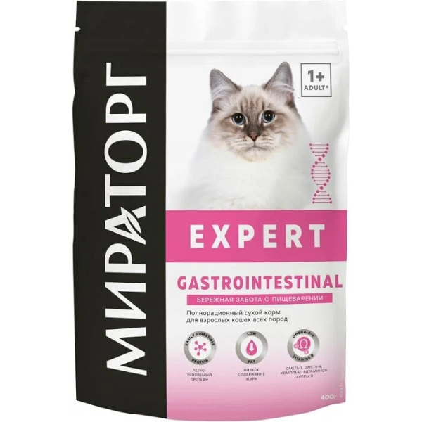 Сухой корм для кошек Мираторг Expert Gastrоintestinal бережная забота о пищеварении