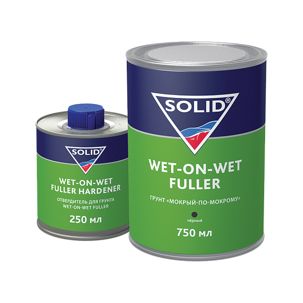 Solid CLASSIC WET-ON-WET FULLER BLACK Грунт-наполнитель мокрый по мокрому 4:1 (комп.), черный, объем 800мл. + 200мл.