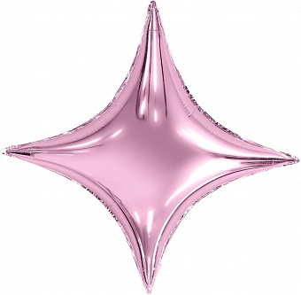 Звезда четырёхконечная розовая шар фольгированный с гелием