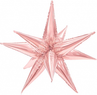 Звезда розовое золото составная шар фольгированный с воздухом (НЕ ЛЕТАЕТ!)