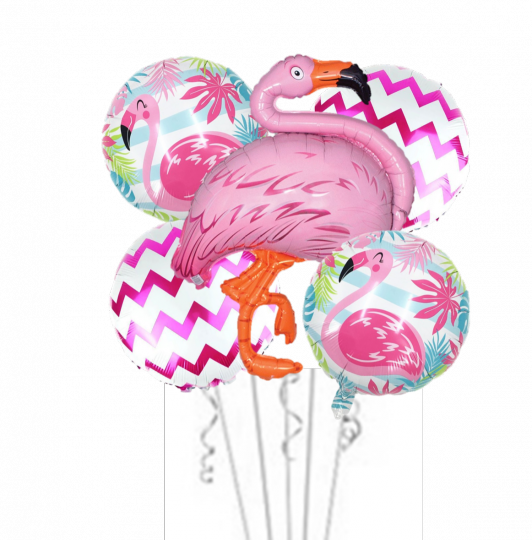 Фламинго набор фольгированных шаров с гелием