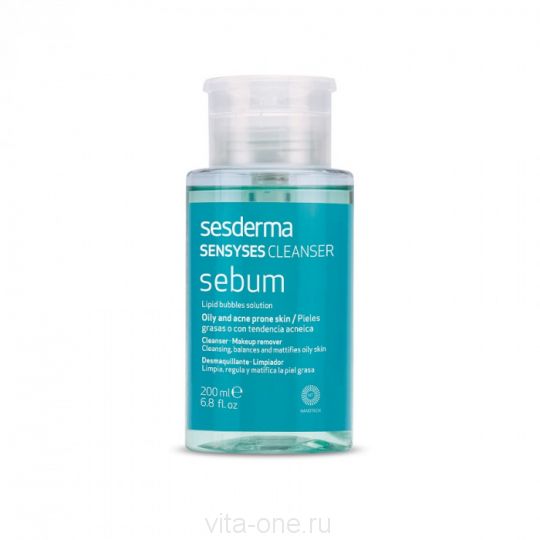 SENSYSES CLEANSER Sebum – Лосьон липосомальный для снятия макияжа для жирной и склонной к акне кожи Sesderma (Сесдерма) 200 мл