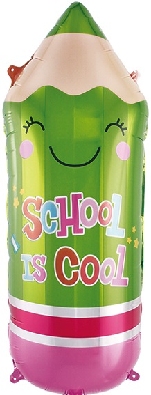 Карандаш зелёный Школа - это круто! шар фигурный фольгированный с гелием