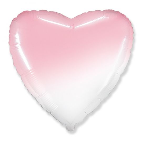 Сердце розовое омбре шар фольгированный с гелием