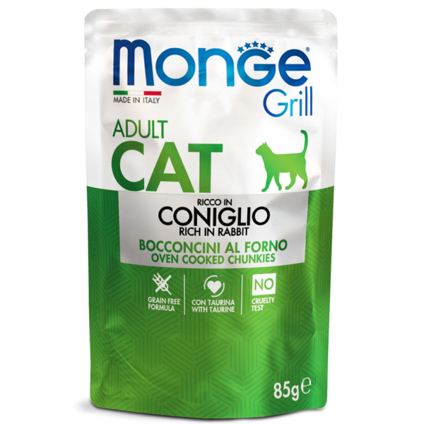 Влажный корм для кошек Monge Grill с кроликом 85 гр