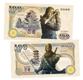100 йен Япония — Ниндзя. Памятная банкнота. UNC Oz