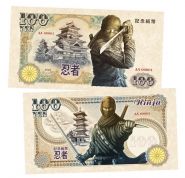 100 йен Япония — Ниндзя. Памятная банкнота. UNC Oz ЯМ