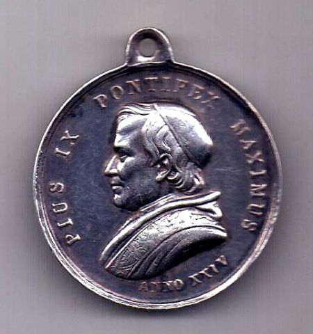 медаль 1869 Ватикан AUNC Редкость