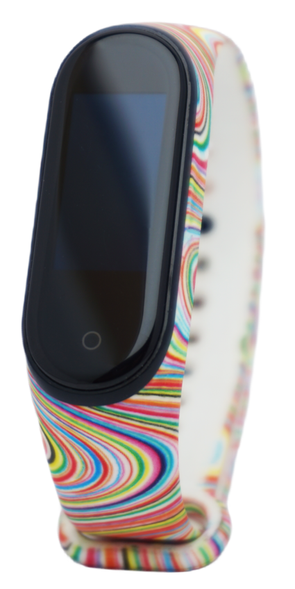 Сменный ремешок для фитнес-браслета  Xiaomi Mi Band 3/4 (Цветные волны )