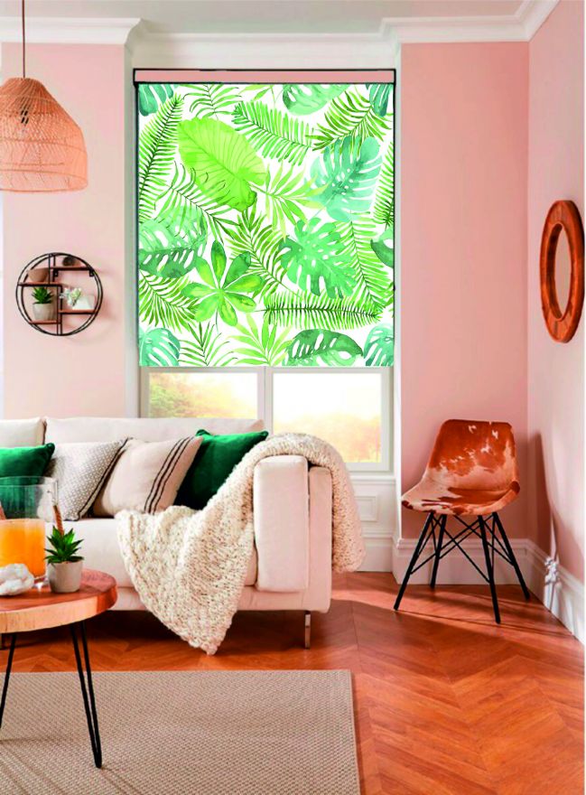 Рулонная штора Тропические листья