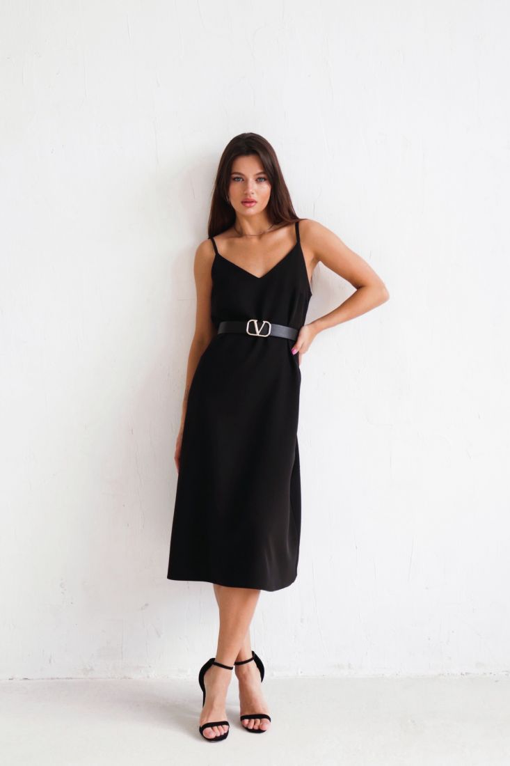 5915 Платье-комбинация чёрное (остаток: 48)