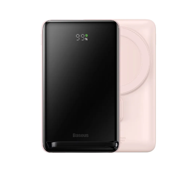 Baseus Magnetic Bracket Wireless Fast Charge Power Bank 10000mAh 20W Pink (PPCX000204)